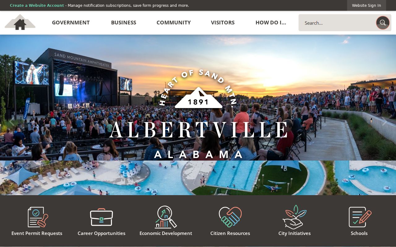Albertville court records source on the city homepage