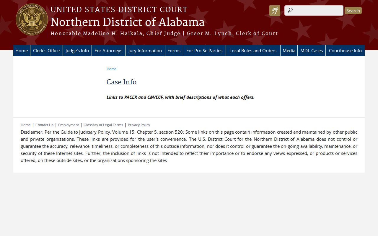 Arab court records federal case information source