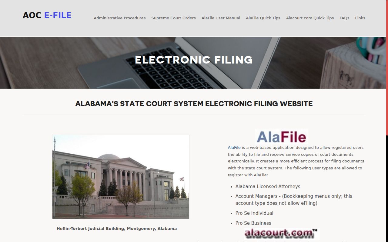 Marshall County docket search and Alabama e-filing system roles