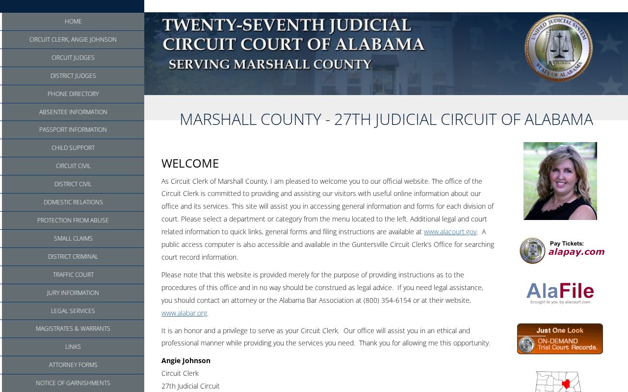 Marshall County criminal docket Circuit Criminal division