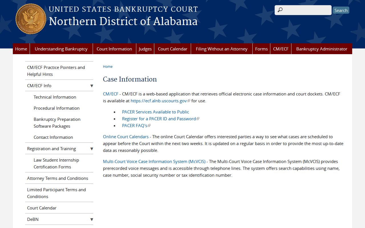 Grant court records bankruptcy case information source