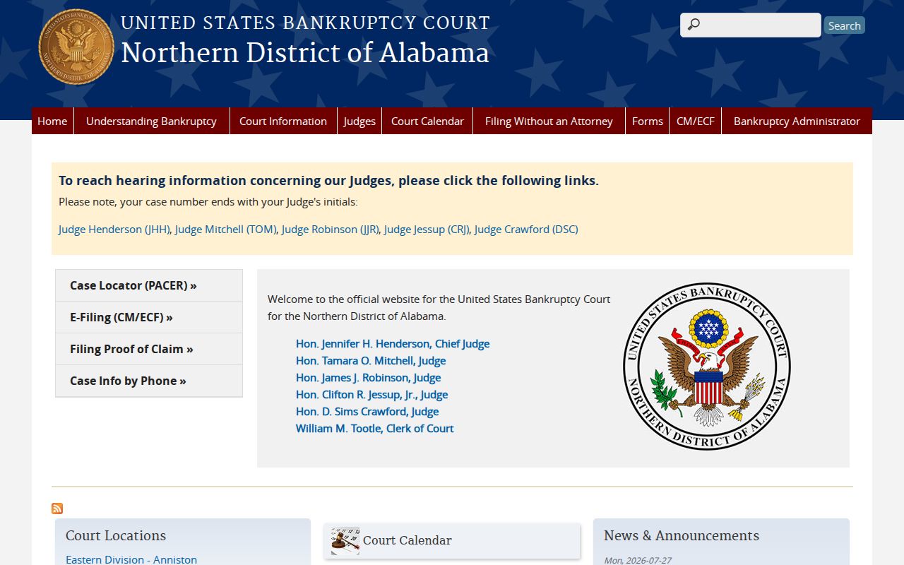 Grant court records federal bankruptcy court source