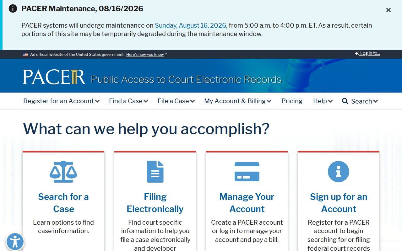 Grant court records federal PACER source