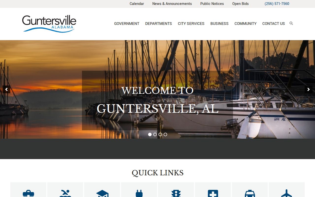 Guntersville court records source on the city homepage