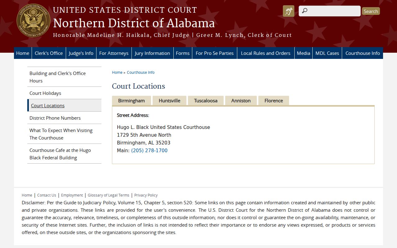 Guntersville court records federal courthouse source
