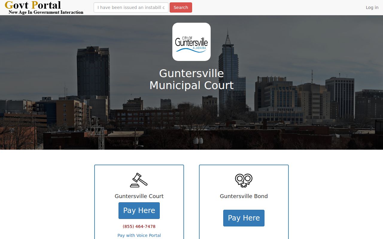 Guntersville court records ticket payment search modes