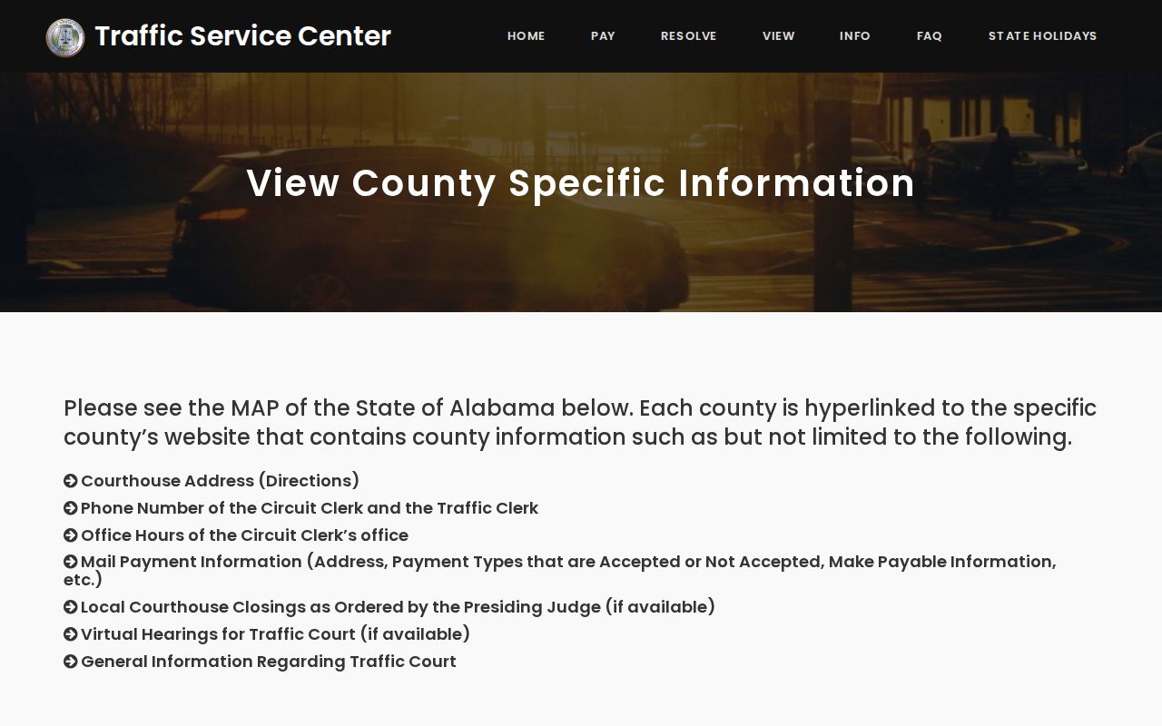 Marshall County traffic ticket search fields in AlaPay